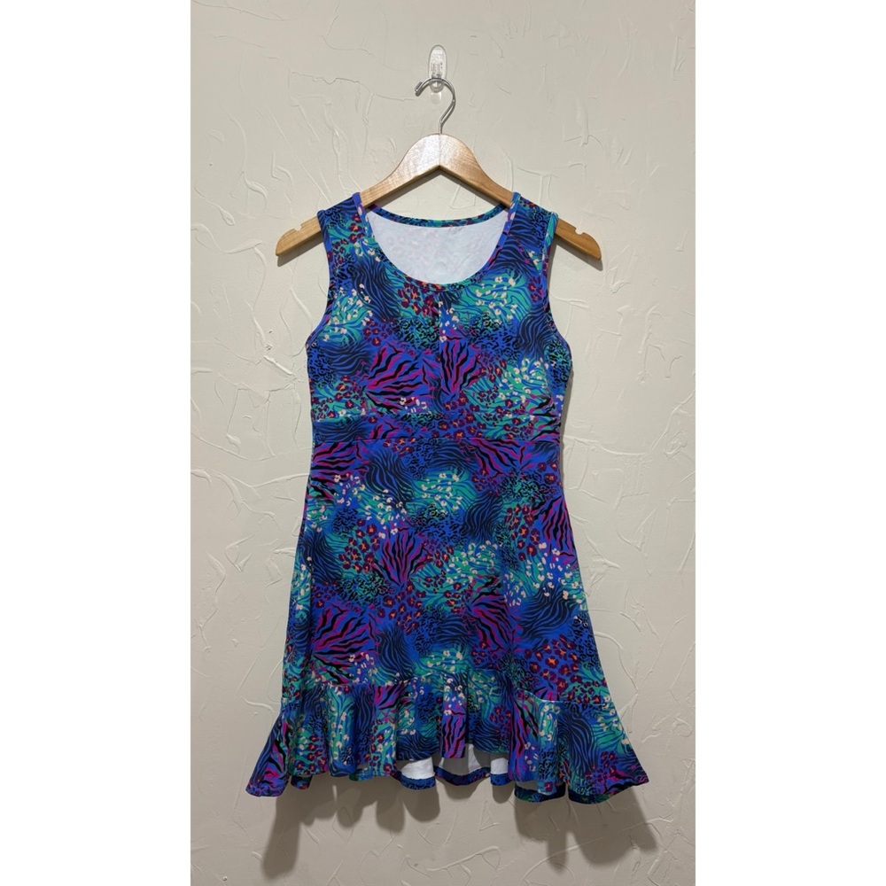 Dona Jo “Up Dress” multi color animal print athletic tennis/pickleball dress (S)